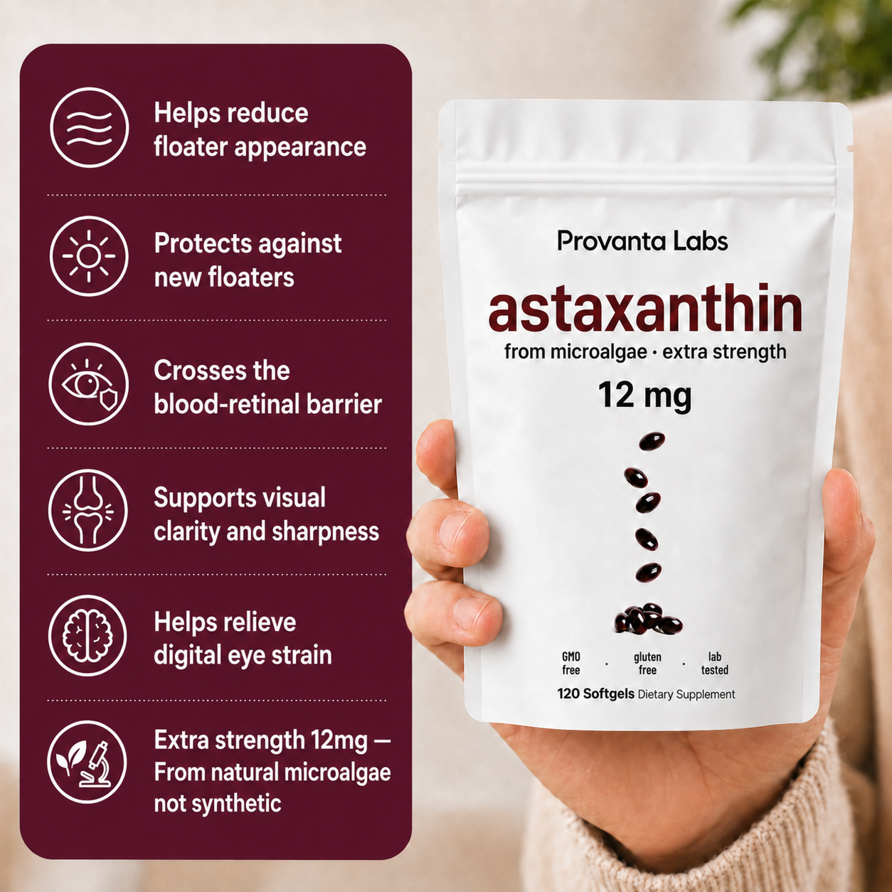 Provanta Labs Astaxanthin 12mg Softgels